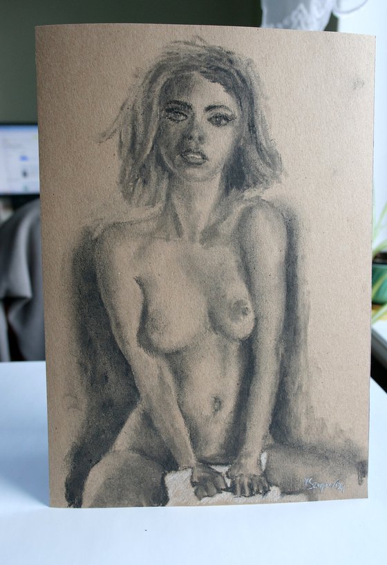 Female Figure 38 Charcoal Sketch