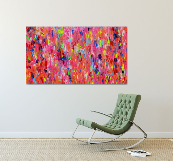 55x31.5'' Large Ready to Hang Colourful Modern Abstract Painting - XXXL Happy Gypsy Dance 7