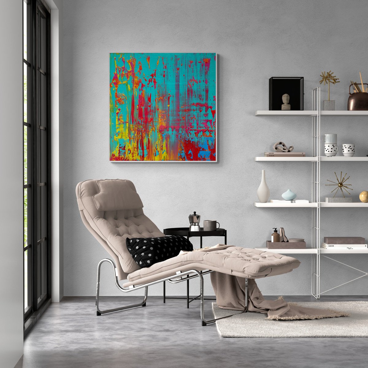 Abstract Acrylic Painting By Julijana Ravbar, 20 X 20", The Modern World, Original Artwork