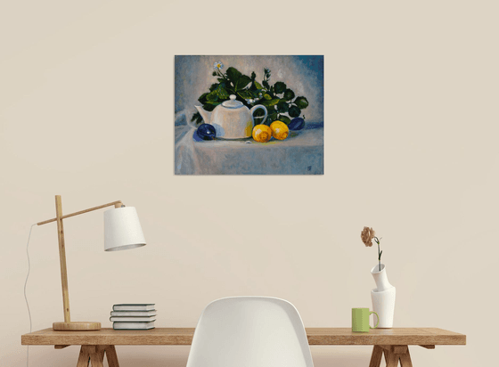 Still Life With Strawberry Flowers