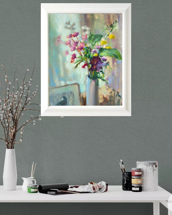 Flowers and a painting