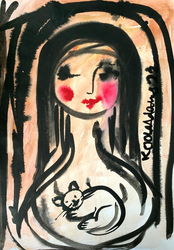 'Woman with Cat'