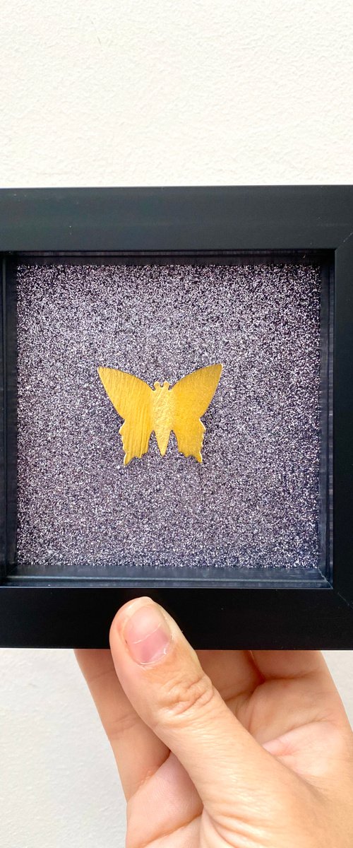 "The Rock Star " - Gold Leaf Butterfly Box by Lorna Doyan