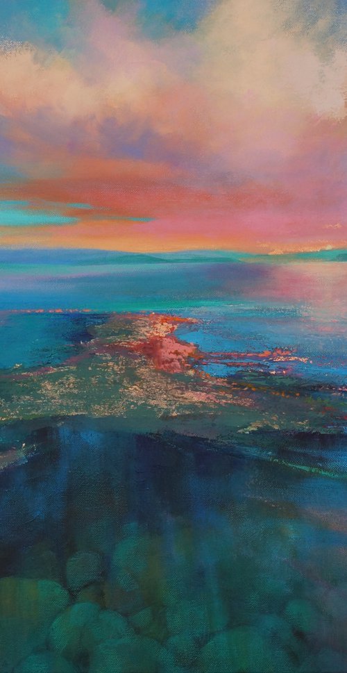 Rockpool at Sunset by Sandra Michele Knight