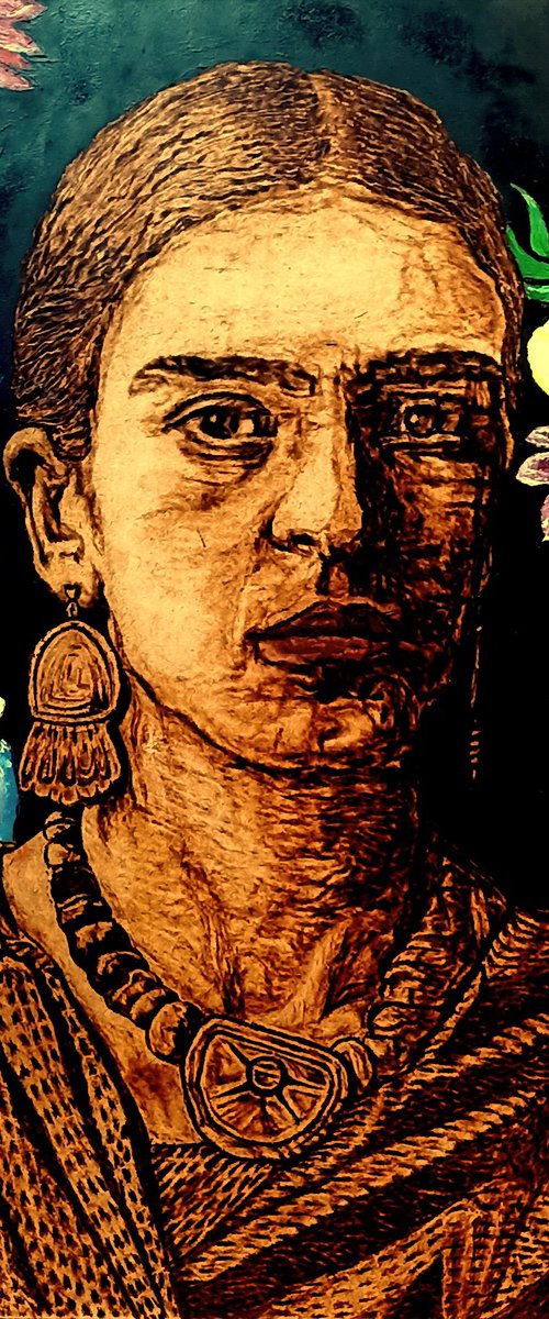 Frida Kahlo by MILIS Pyrography