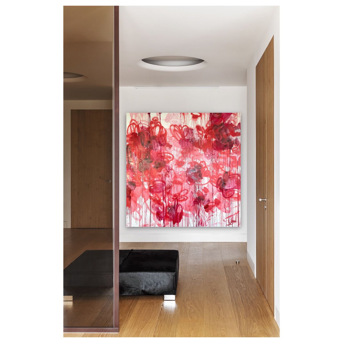 Expressive Abstract Acrylic Painting By Maria Esmar, 75 X 75", I Am You, Original Artwork