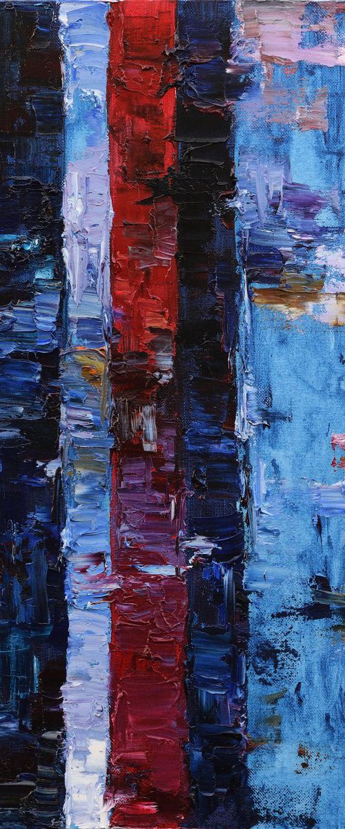 "Red line" - Original Abstract painting by Anastasiia Valiulina