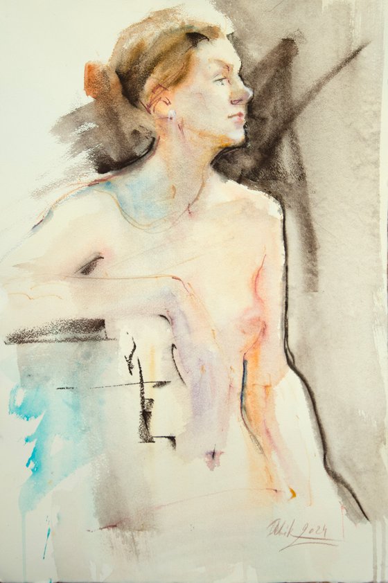 Portrait of a nude woman