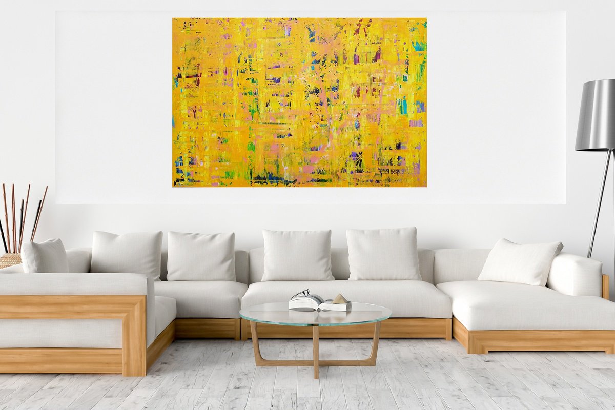 Abstract Acrylic Painting By Ivana Olbricht, 67 X 43, The Sun In Your Soul, Original Artwork