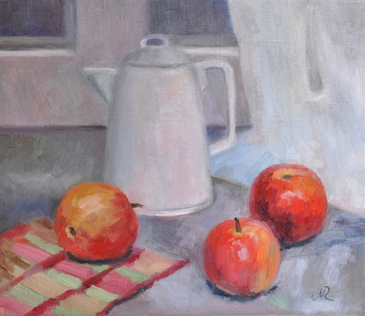 White jug and apples by Marina Petukhova