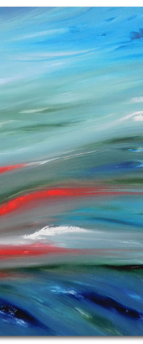 Sea glow - 50x70 cm,  Original abstract painting, oil on canvas by Davide De Palma