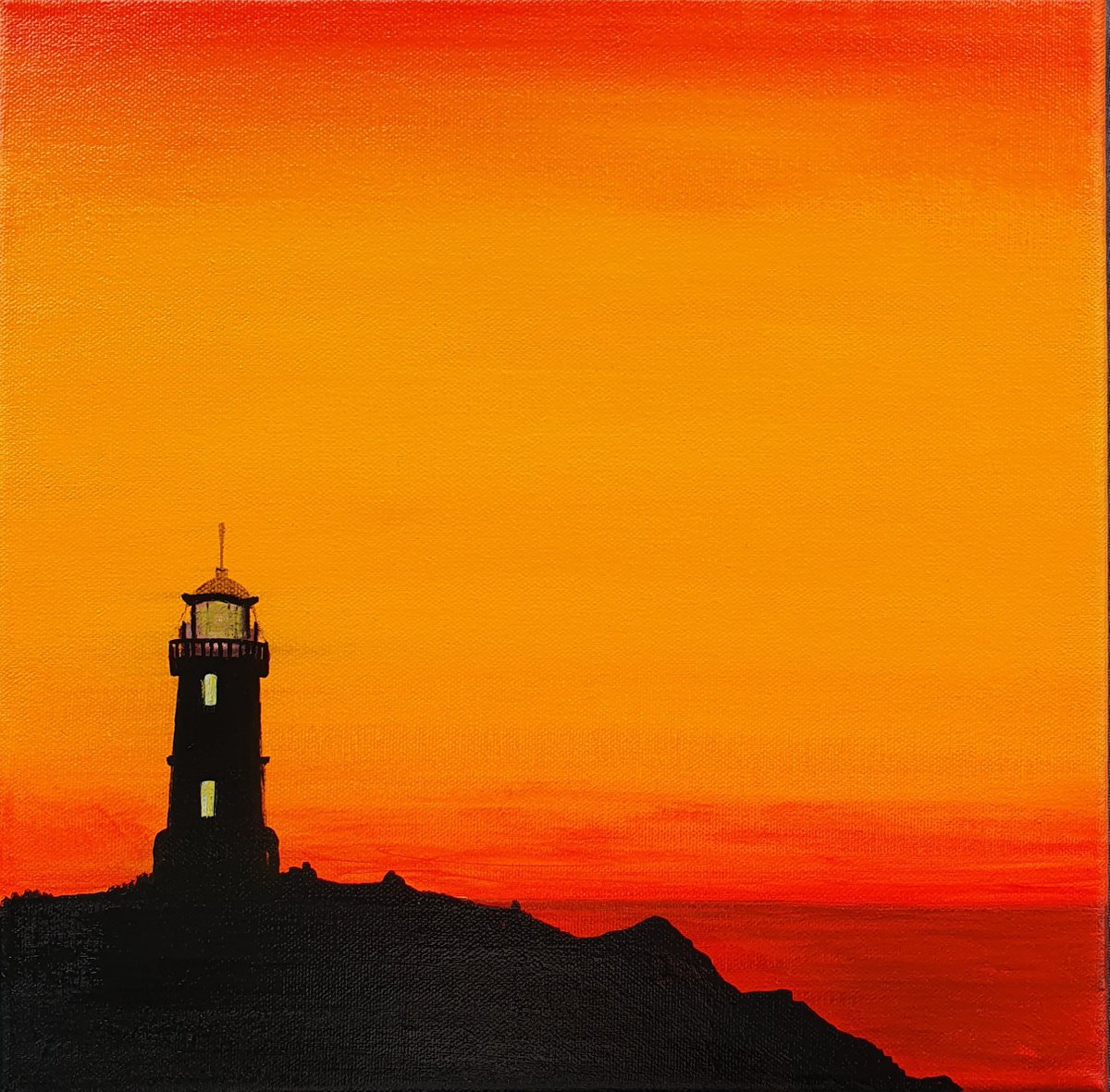 Lighthouse #9, 30x30cm, ready to hang by Silvija Horvat