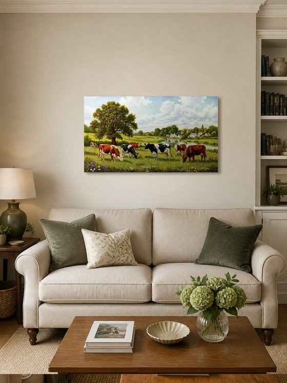 SUMMER IDYLL - COWS IN A MEADOW