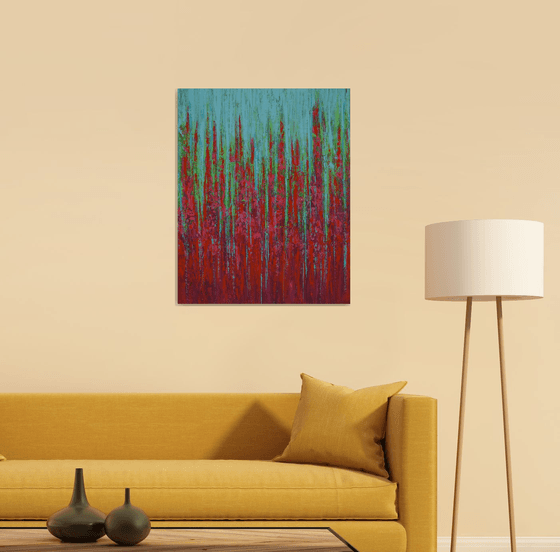 Teal Red - Vibrant Abstract