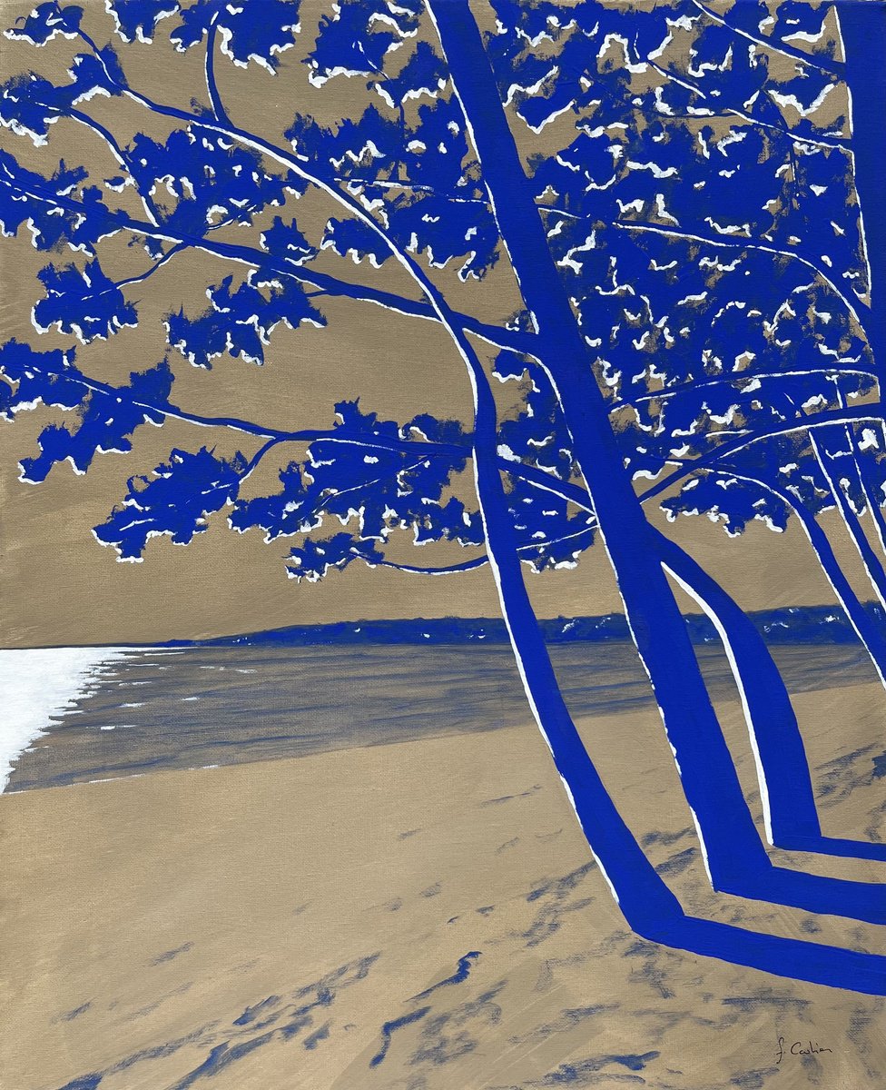 Impressionistic Landscape Acrylic Painting By Cadiou Frederic, 20 X 24, Cap Coz, Original Artwork