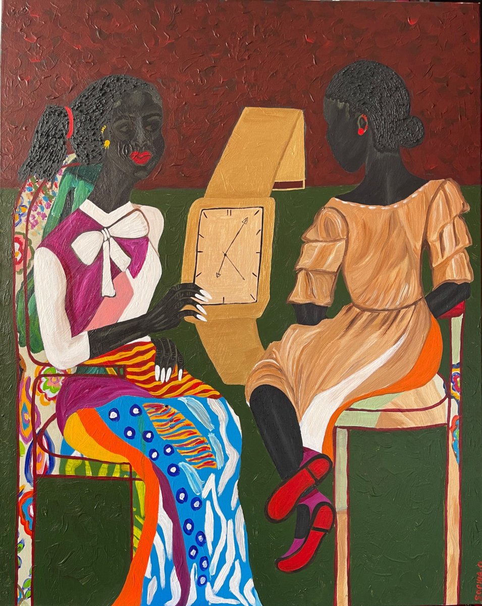 Portrait Painting By Sophia Oshodin, 24 X 30", Time Will Tell, Original Artwork