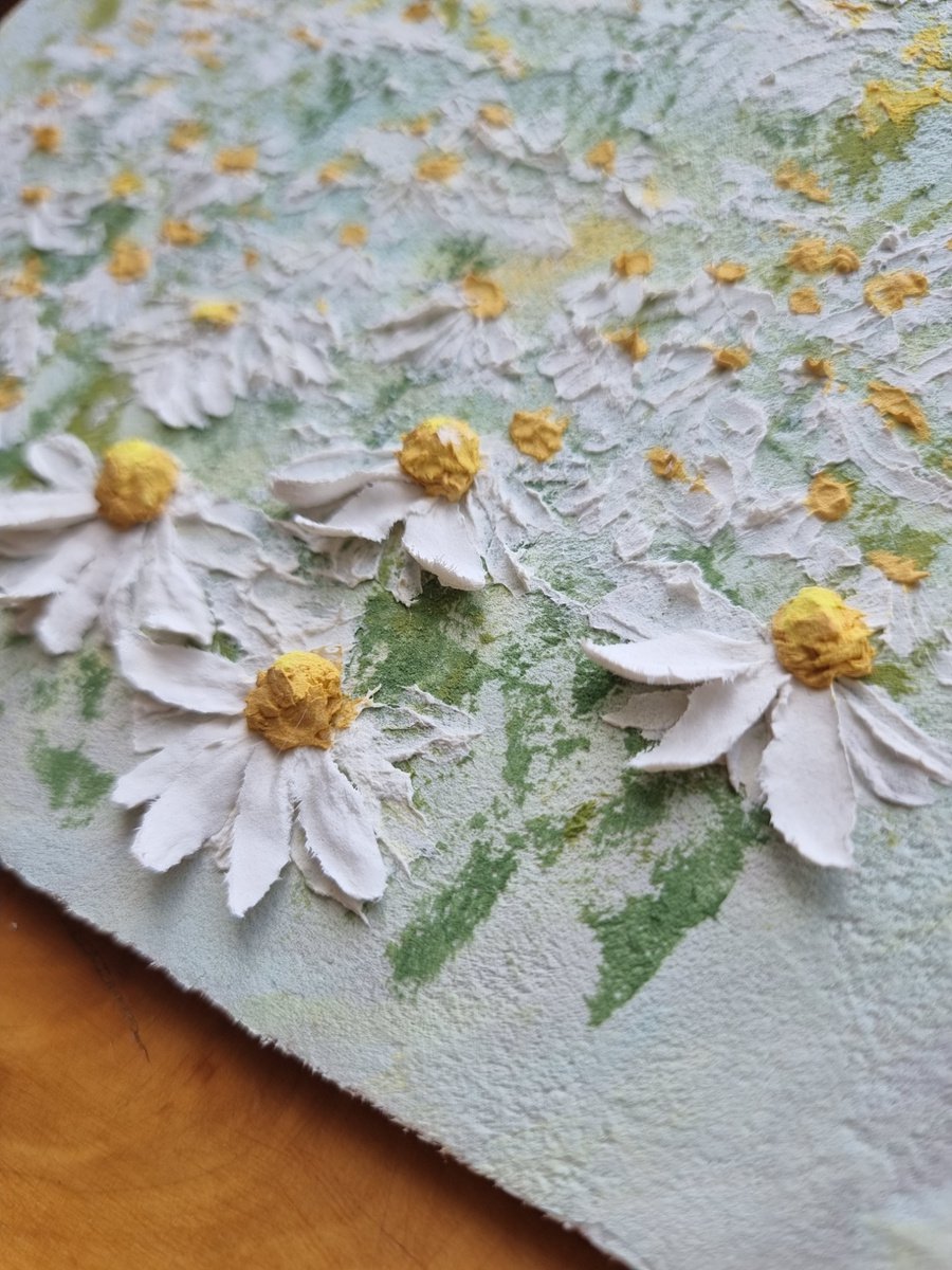 Chamomile happiness 1. Light relief landscape with white flowers. Summer blooming by Irina Stepanova