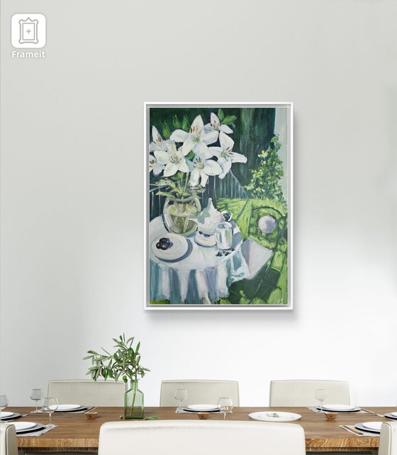 Still Life with White Lilies