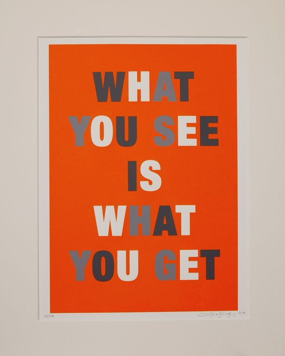 Abstract Screenprint By Lene Bladbjerg, 16 X 20", What You See Is What You Get, Original Artwork