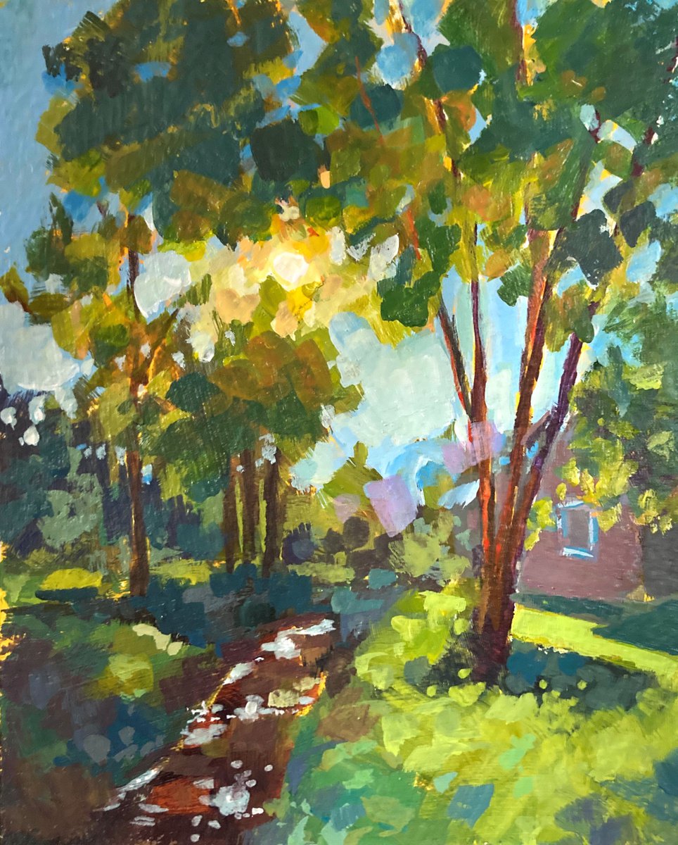 Impressionistic Painting , Creek At Parker Street By Jimmy Leslie, 4 X 5, Artwork For Sale On Artfinder