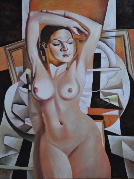 NUDE WOMAN IN THE CUBIST BACKGROUND