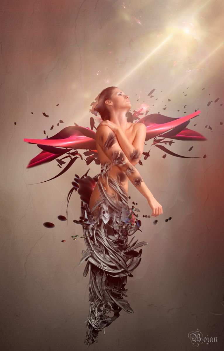 Illustrative Portrait Photograph By Bojan Jevtic, 17 X 26, New Angel, Original Artwork