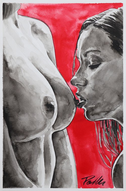 Sensual kiss/30x45cm by Tashe