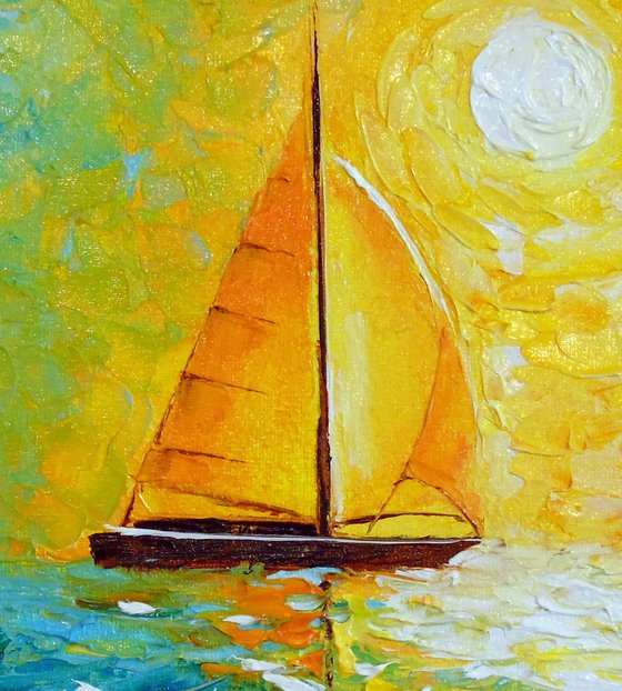 Sailboat in the sunlight