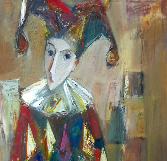 The Clown (48x65cm, oil painting, ready to hang)