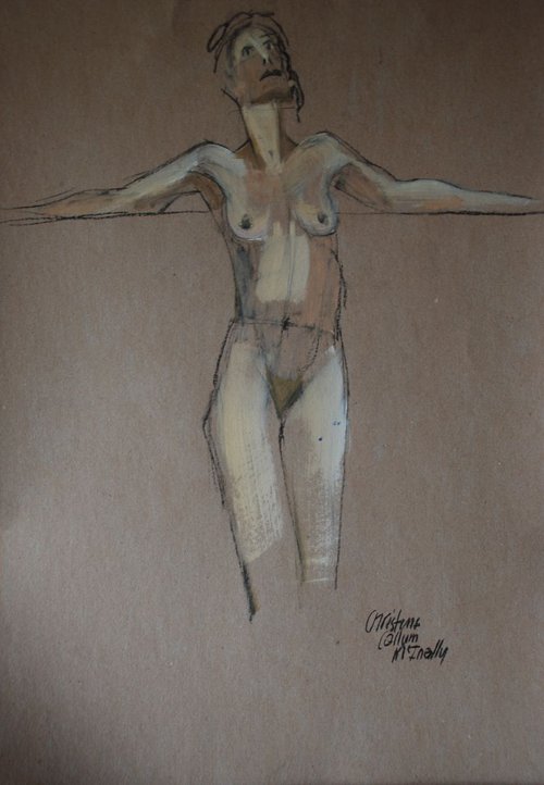 Cruciform pose, nude by Christine Callum  McInally