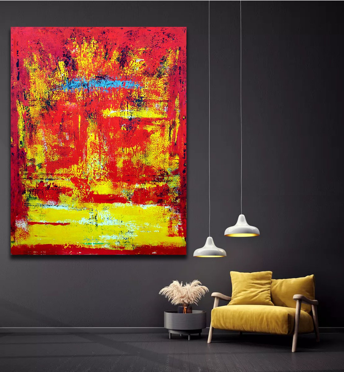 Abstract Acrylic Painting By Veljko Martinovic, 75 X 94", "Tomaso Albinoni: Adagio", Original Artwork