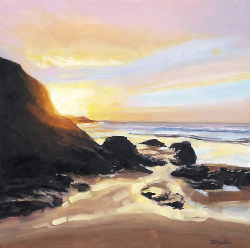 Golden Light Seascape by Elaine Marston