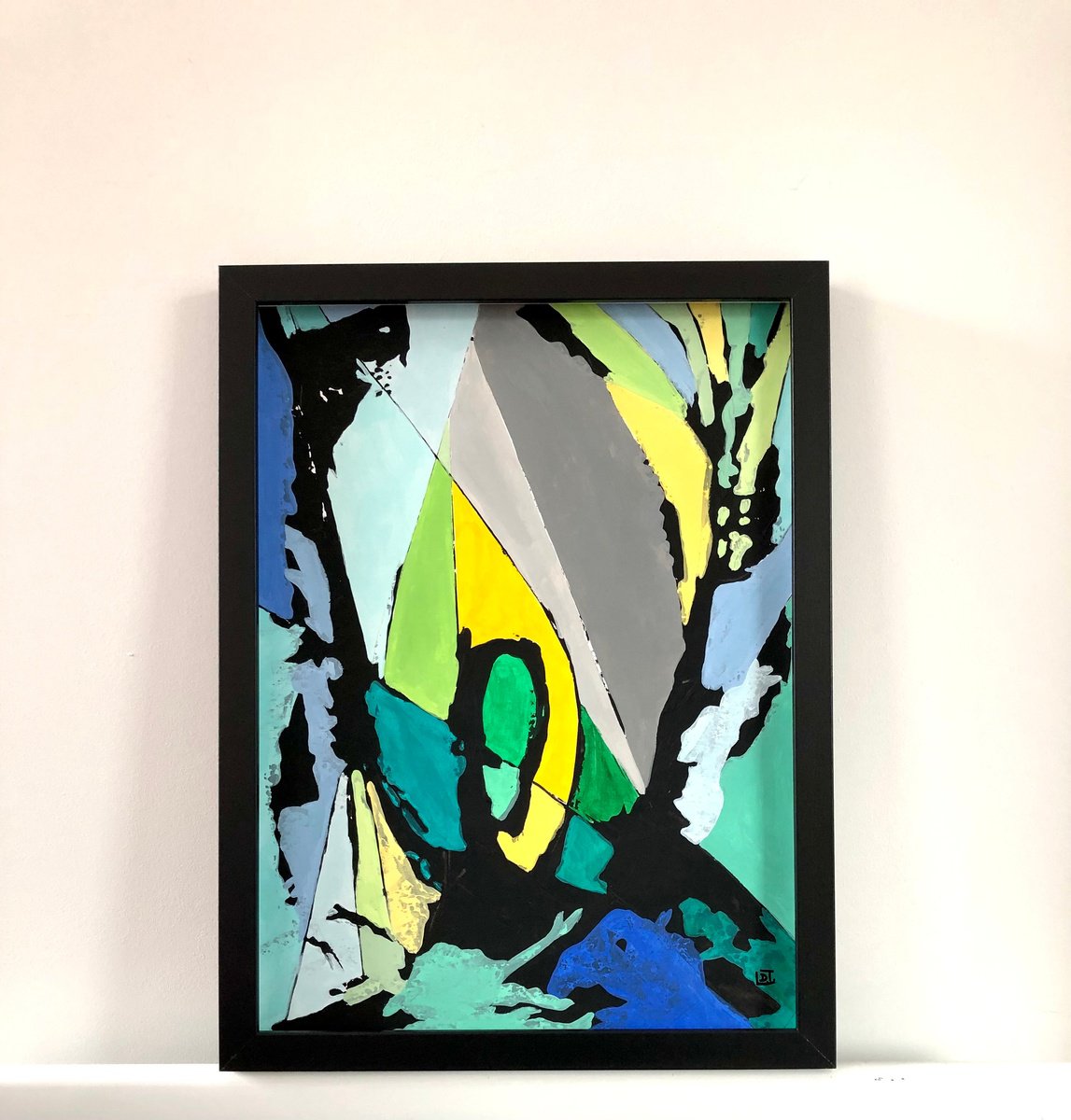 Organic Abstract Acrylic Painting By Lucyanne Terni, 13 X 17", Reminiscence, Original Artwork