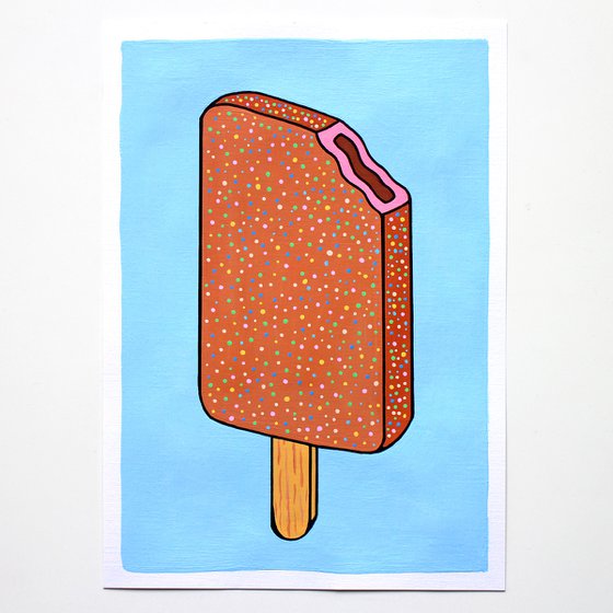 Nobbly Bobbly Ice Lolly - Pop Art Painting On A4 Paper (Unframed)