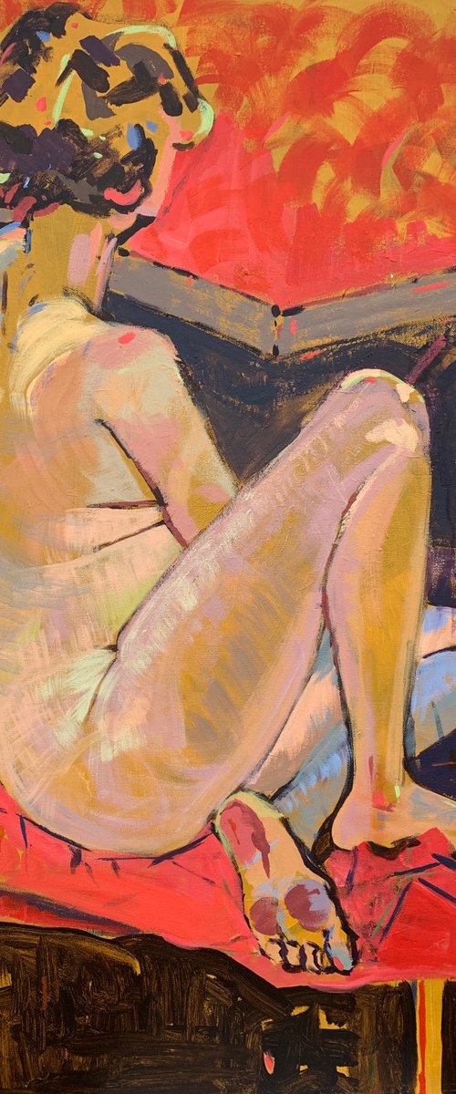 “Seated Female Nude” by Hanna Bell