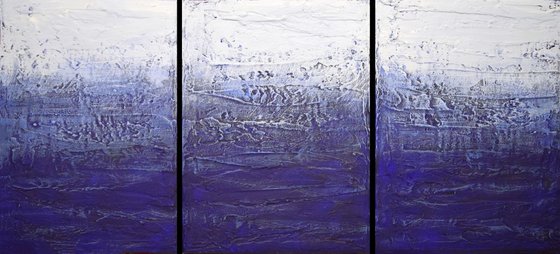 Eccentric Blue  Beautiful triptych