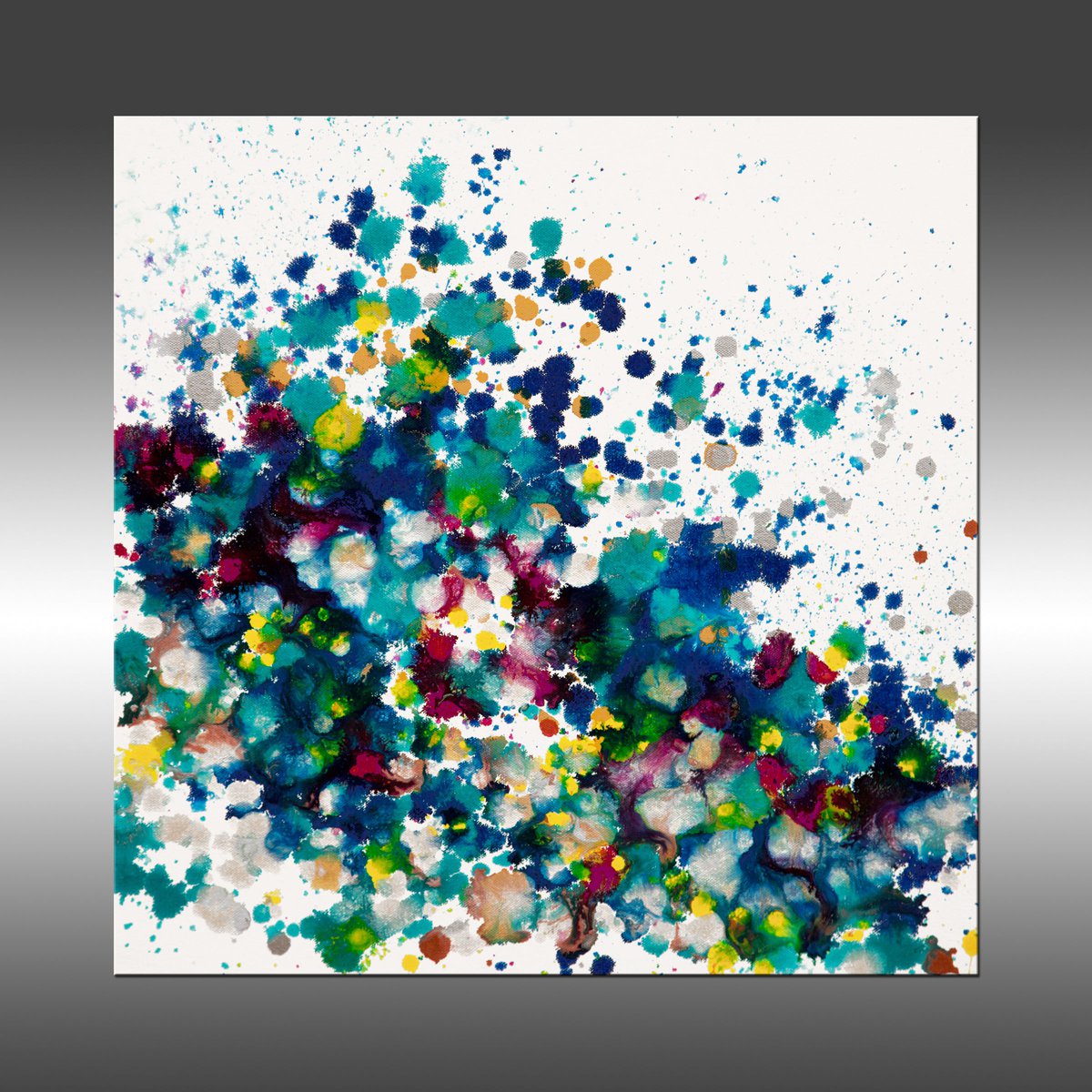 Abstract Acrylic Painting By Hilary Winfield, 20 X 20, Liquid Energy 28, Original Artwork