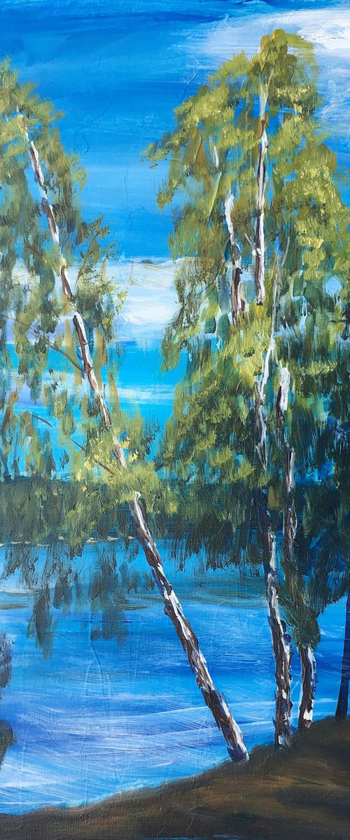 Pastor's lake birches by Elena Sokolova