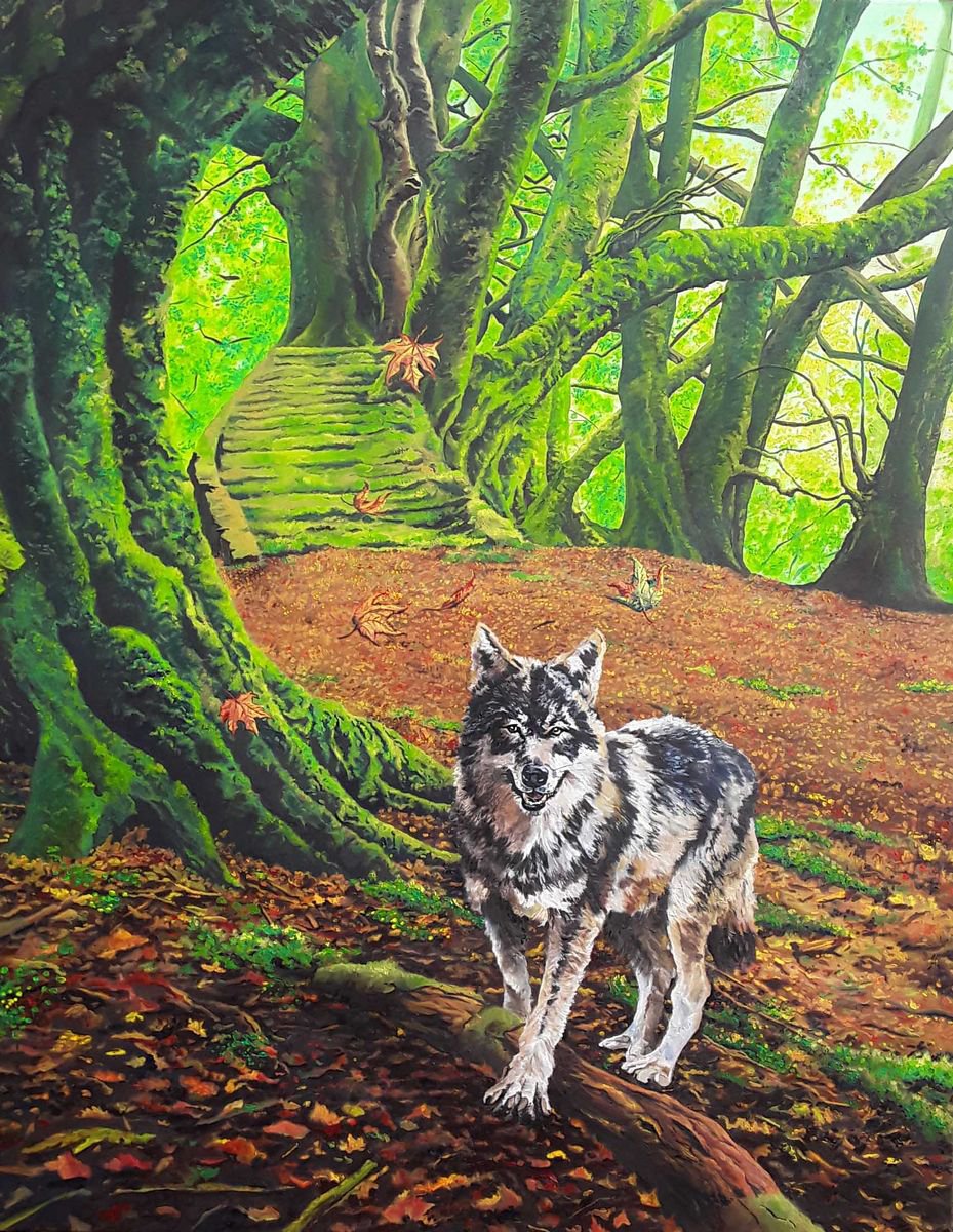 Surrealistic Oil Painting , The Lady Of The Forest. By Warren Faye, 47 X 59, Artwork For Sale On Artfinder