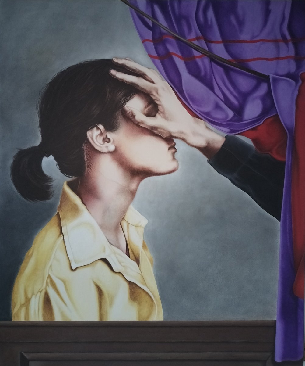 Portrait Oil Painting By Cristina Canamero, 20 X 24, Freud, Original Artwork