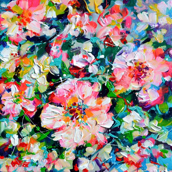 Wild White and Pink Roses