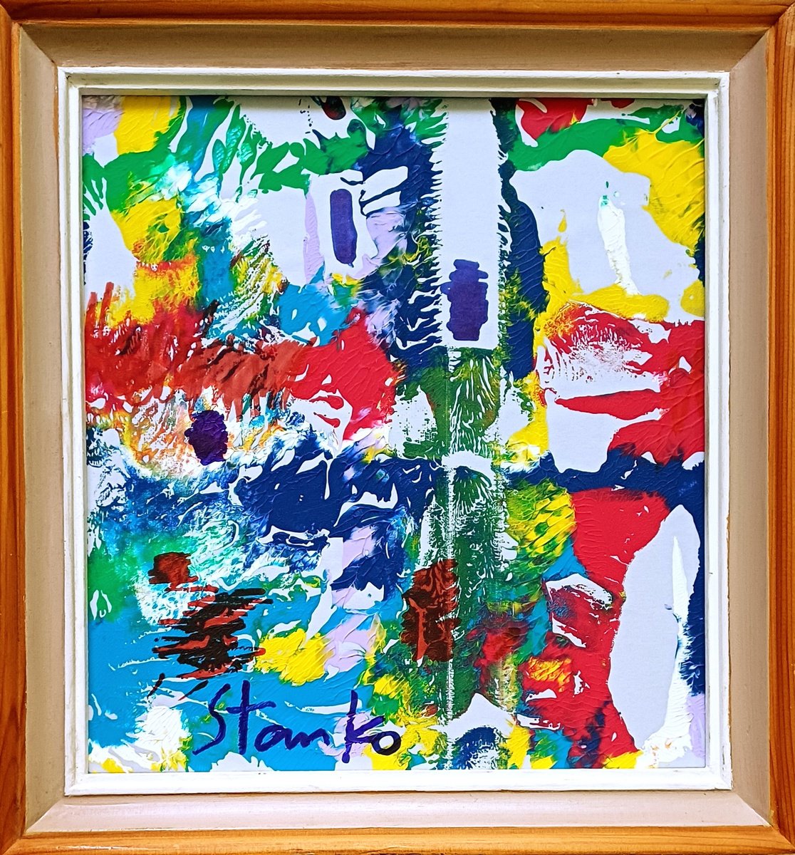 Abstract Acrylic Painting By Stanislav Bojankov, 12 X 13", Jam Session(Jazzy)-Ix, Original Artwork