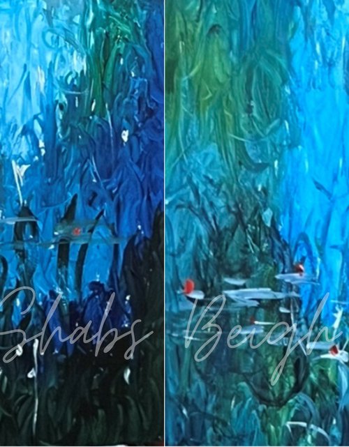 After Monet 2 (Diptych) by Shabs  Beigh