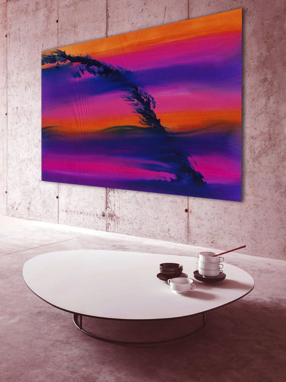 Skyline II, the series, 100x70 cm, Deep edge, LARGE XL, Original abstract painting, oil on canvas