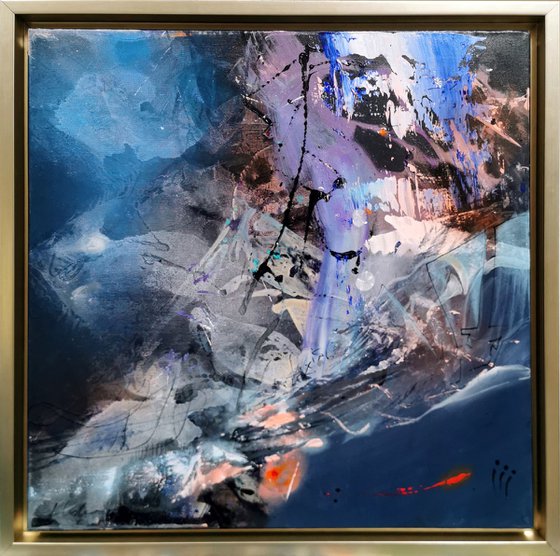 Framed restless space beautiful fascinating mindscape abstract landscape by O Kloska