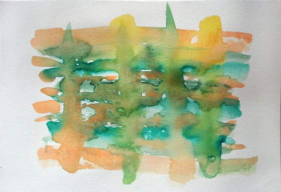 Abstraction  / Original Painting / color harmony of watercolor / a gift for you