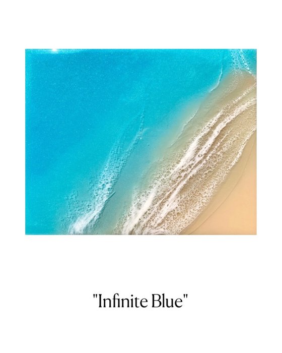 White Sand Beach Infinite Blue Ocean Painting