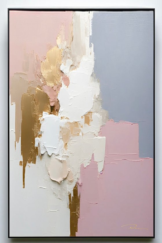 Pink and Gold Abstract Set of 3