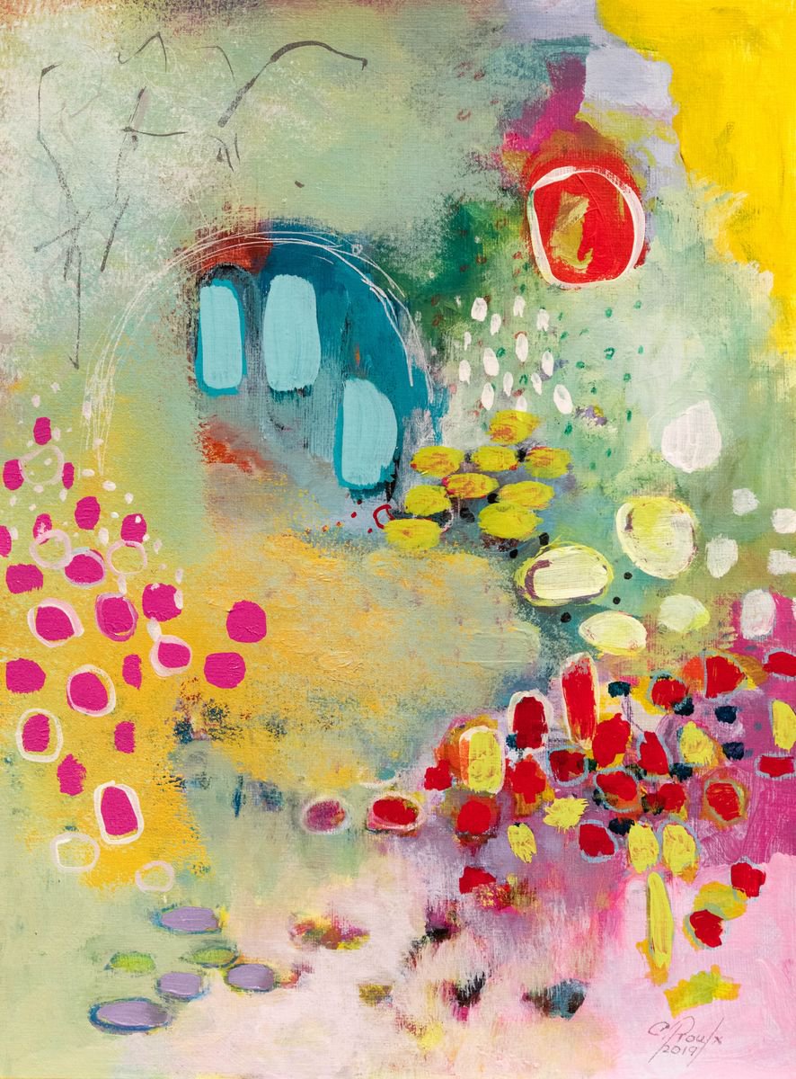 La somme des petites choses - Original mixed media painting - One of a kind by Chantal Proulx