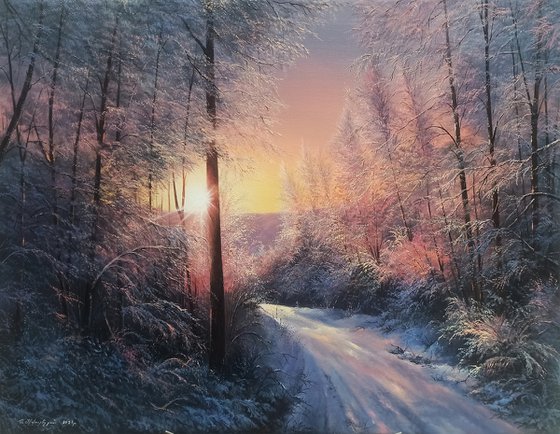 Winter forest(60x80cm oil painting, ready to hang)